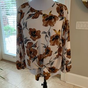 Cute floral tie front top XS